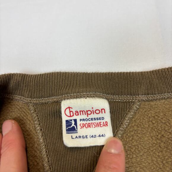 Champion Crewneck Pullover Sweatshirt Men's Large Double V Two Tone Retro Repro - Picture 5 of 12